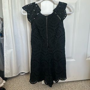 Tea  N Cup black eyelet short romper